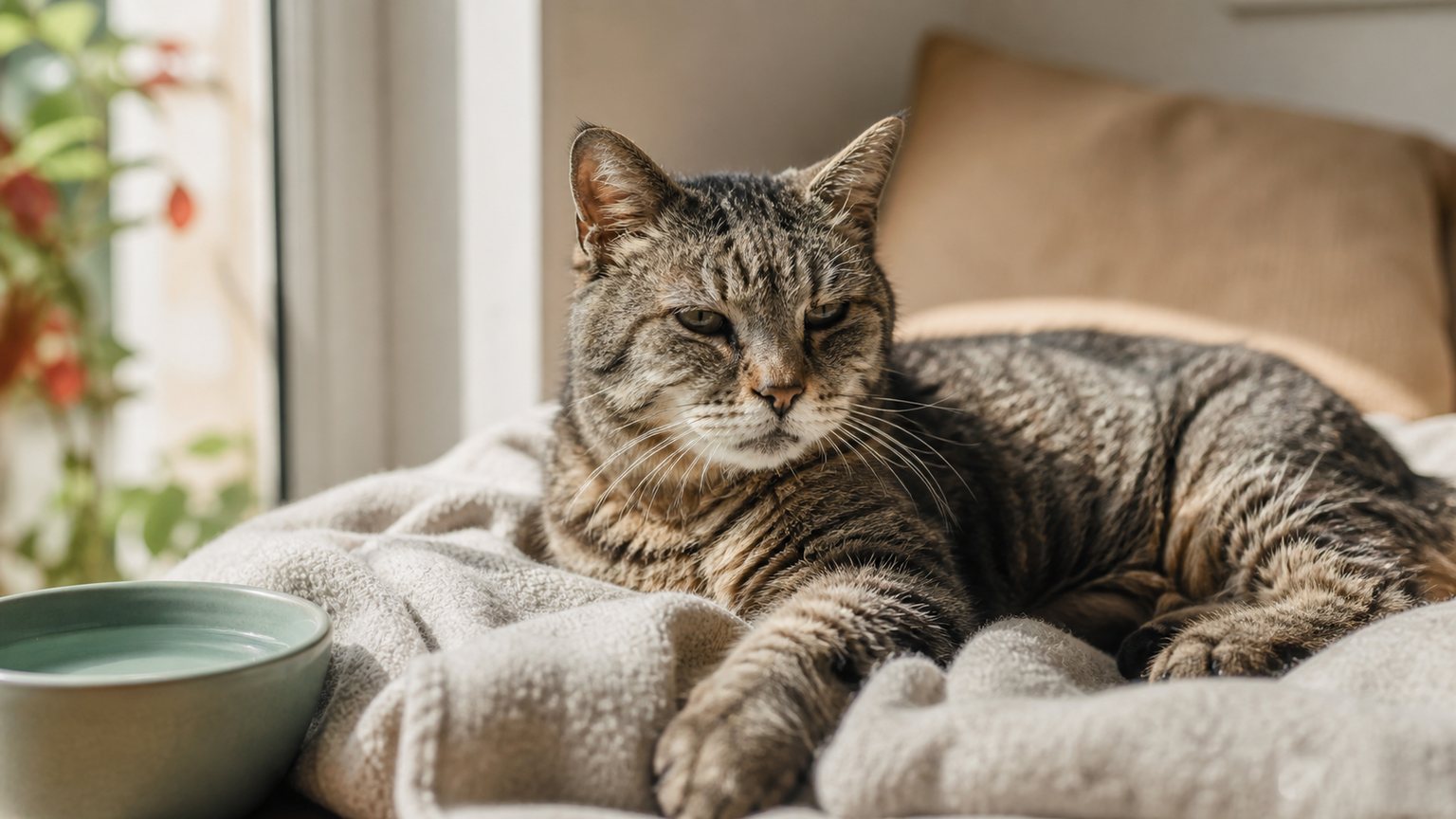 Chat en fin de vie : signes de douleur et confort à la maison